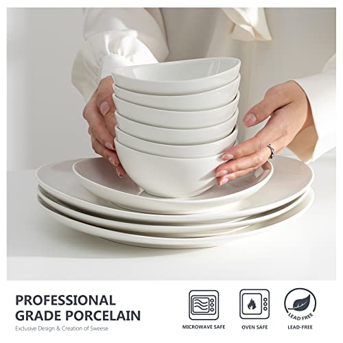 Sweese 10 Oz Porcelain Bowls Set Of 6 - For Ice Cream, Dessert, Soup, Small Side Dishes, Salad, Cereal, Rice - Microwave, Dishwasher And Oven Safe - White - 101.001 #TOP2