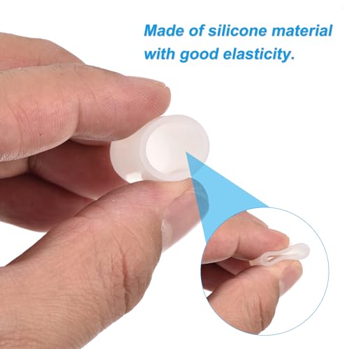 Image of uxcell 28Pcs Silicone End Caps, 12mm(15 /32 inch) ID 20mm(25 /32 inch) Height Round Rubber Elastic Screw Thread Protectors Soft Flexible Screw Bolt Covers Caps for Metal Tube Rod Bolt, Clear