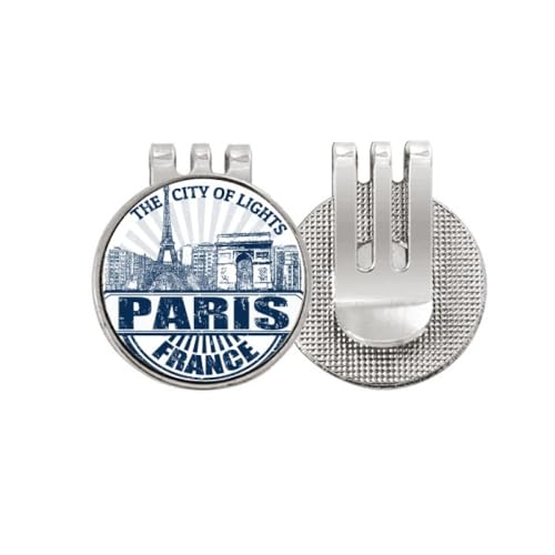 Marqueur de balle de golf cadeau original Tour Eiffel émaillée avec attache magnétique