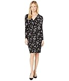 Lauren Ralph Lauren Womens Nemota Faux-Wrap Floral Print Wrap Dress Black 0