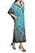 Miss Lavish London Long Kaftan Dress for Women - Summer Printed Plus Size Maxi Caftan, Beach Cover Up, Swimwear Coverup, Resort Wear, Lounge Party Dress, Hawaii Vacation Outfit- Teal- 2XL