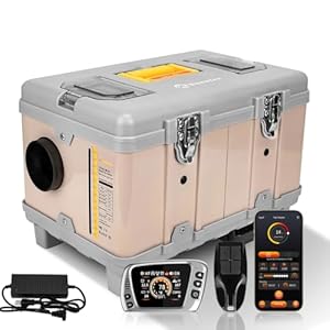 Sunster 12V 8KW Tragbare Dieselheizung, 2025 Upgrade Pink Standhezung Diesel, Lüftungsfunktion, Adaptiver Plateau-Modus & Automatischer Start Stopp, 110-240V Stromadapter Standheizung für Auto RV Bus