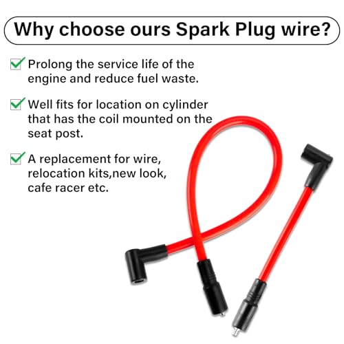 Image of DYNA-409BK Spark Plug Wires, Compatible with Harley-Davidson Big Twin Dyna Super Glide /Wide Glide /Low Rider 2000-2017 & Softail Springer /Slim /Deluxe /Deuce 1999-2017