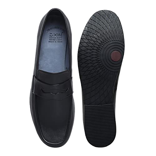 Image of Zoom Formal Shoes for Men Light-Weight, Flexible,Durable & Comfortable with Cushioned Insole for Office /Party A-1137 (Black)