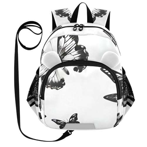 Kid's Backpack for Boys & Girls Toddler Bag Beautiful Butterfly Backpack with Safety Leash