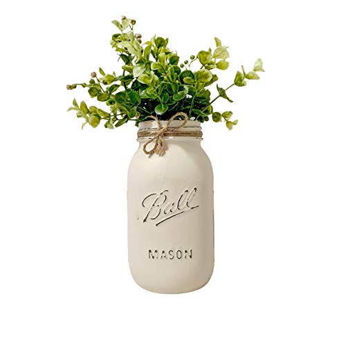 Linen Painted and Distressed Ball Mason Jar Decor, 32 oz. Quart Mason Jar