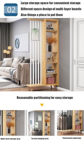 Floor-to-ceiling Privacy Room Divider Screen Partition Storage Cabinet - Modern Wall-mounted Entryway Display Rack