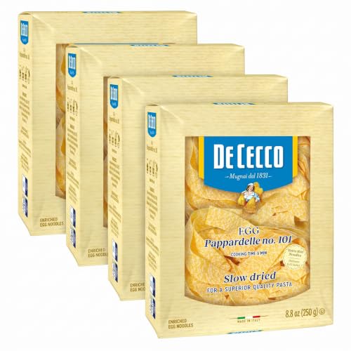 De Cecco Egg Pappardelle No. 101 Pasta, 8.8 Oz, Authentic, Slow D...