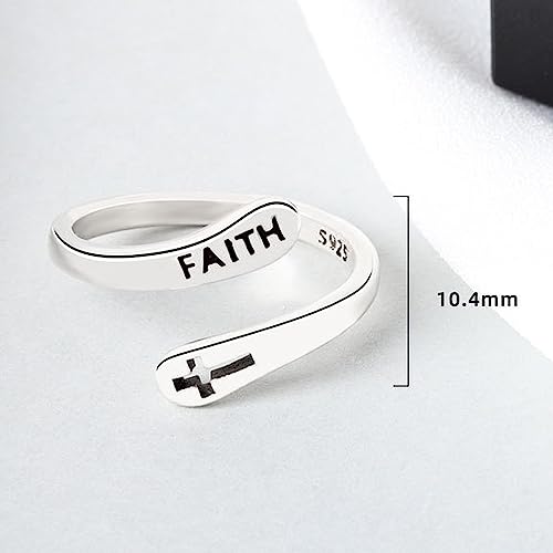 Tianyi Handmade Silver Rings For Women 925 Silver Simple Band Stackable Faith Ring Cross Rings thumb #4