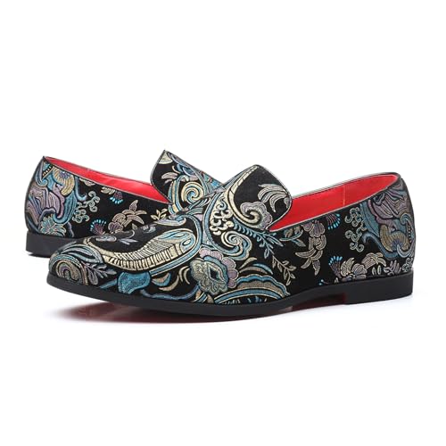 Image of Venshine Mens Dress Loafers Slip On Shoes Glitter Wedding Party Prom Shoes
