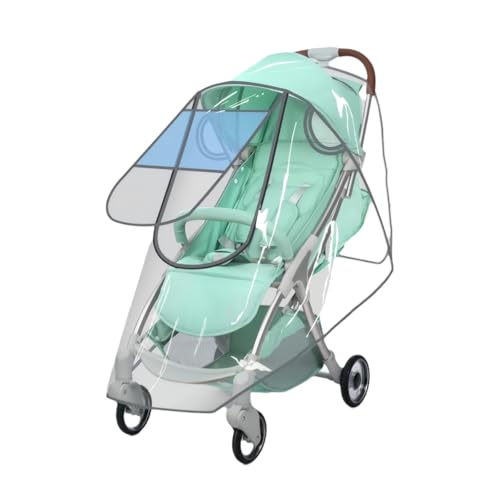 ベビーカー レインカバー ポータブル レインカバー EVA素材 （防水/防塵/防風/防花粉）両面換気孔付き ダブルジッパー開口 透明クリア ユニバーサルサイズ ユニバーサル ベビーカー用レインカバーのサムネイル