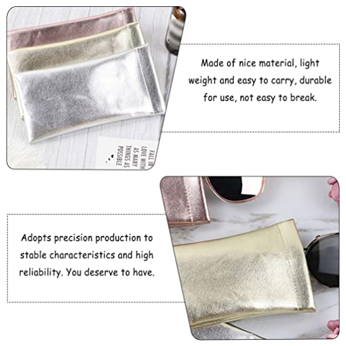 FOMIYES 4 peças de óculos de sol portátil, bolsa de óculos de sol para óculos de couro PU Capa de óc