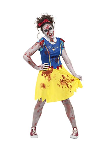 Smiffys Costume Biancaneve zombie, Multicolore, con abito, copricapo e Collare