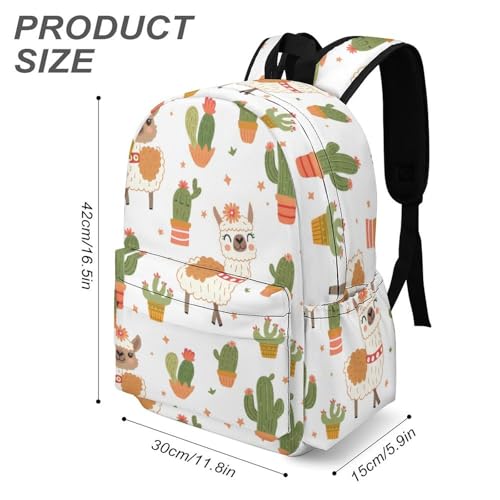 Cute Lama And Cactus Funny Backpack Daily Casual Daypack Travel Mini Bag with Adjustable Strap Style-333
