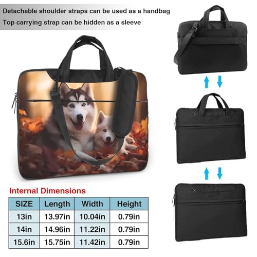 Cute Husky Dogs Prints Laptop Bag - with Soft Interior, Multiple Pockets - Ideal for Men, Travel and Business2