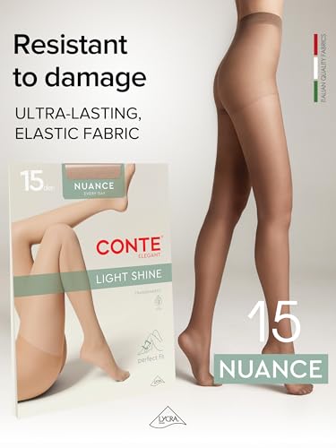 Image of Conte Tights Classic Matte Effect Sheer Pantyhose with Control Top Nuance 15 Den