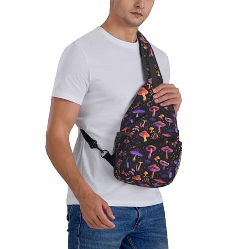 Mochila Sling para Hombre y Mujer Negra Boho Casual 21L miniatura 6