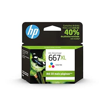 Cartucho HP 667XL( 8,5 ml ) Colorido Original (3YM80AB) Para HP Deskjet 2376, 2776, 6476, 5076, 5276