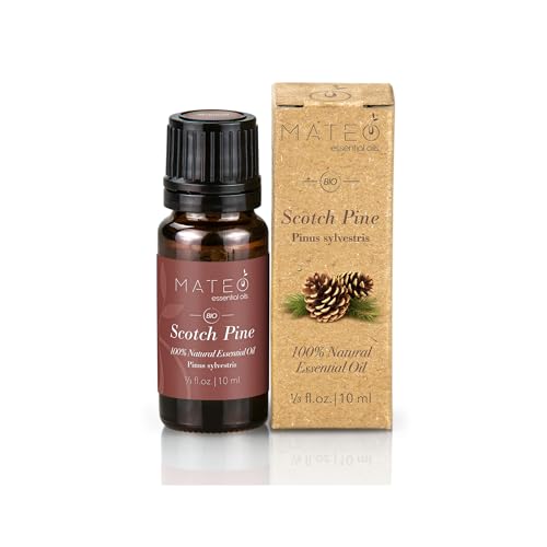 Mateo Essential Oils – Olio naturale di pino silvestre, profumo legnoso – Ideale per diffusori, aromaterapia, profumazione per ambienti, sauna, massaggi e benessere – olio essenziale - 10 ml.