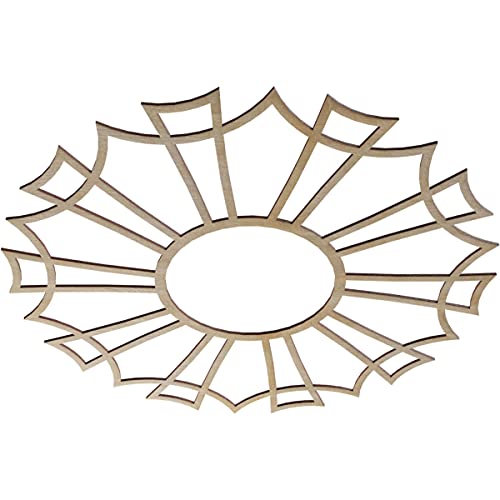 Image of Ekena Millwork 34 inchOD x 12 inchID x 3 /8 inchT Augustus Wood Fretwork Pierced Ceiling Medallion, Birch