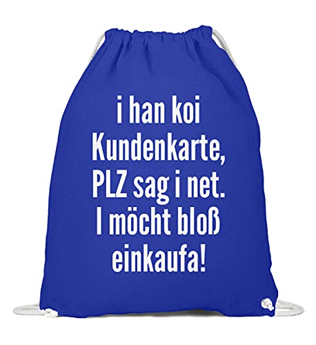 Gymsac en coton bleu roi motif Schwabe sac à cordon de 37x46 cm