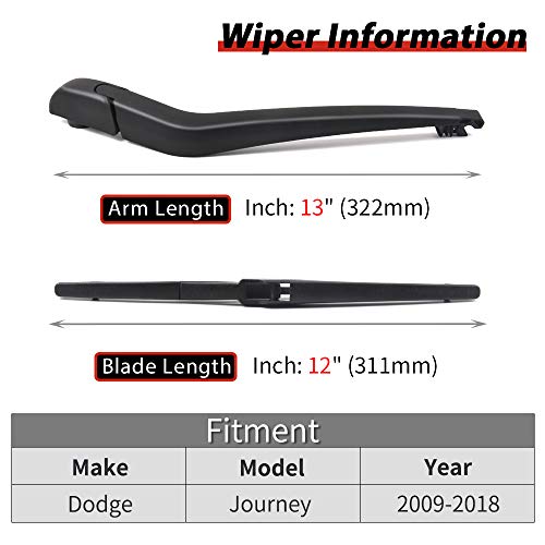 For Dodge Journey Vehicles, Rear Windshield Back Wiper Arm Blade Set - OTUAYAUTO Factory OEM Replacement 68040371AA