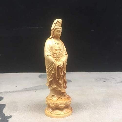 statuetka Buddy, Rzeźba w drewnie Guanyin stojąca statua Buddy ozdoba dla domu