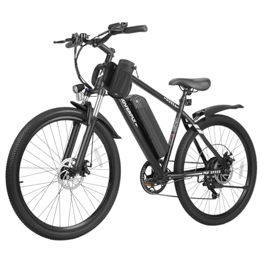 HOVERFLY OUREA 26" Electric Bike for Adults, 750W Peak Motor Mountain Ebike, 20MPH Up to 40 Miles, UL2849 Certified, 7-Speed, Removable Battery, Shock Absorber, Fat Tire Commuter E-Bike