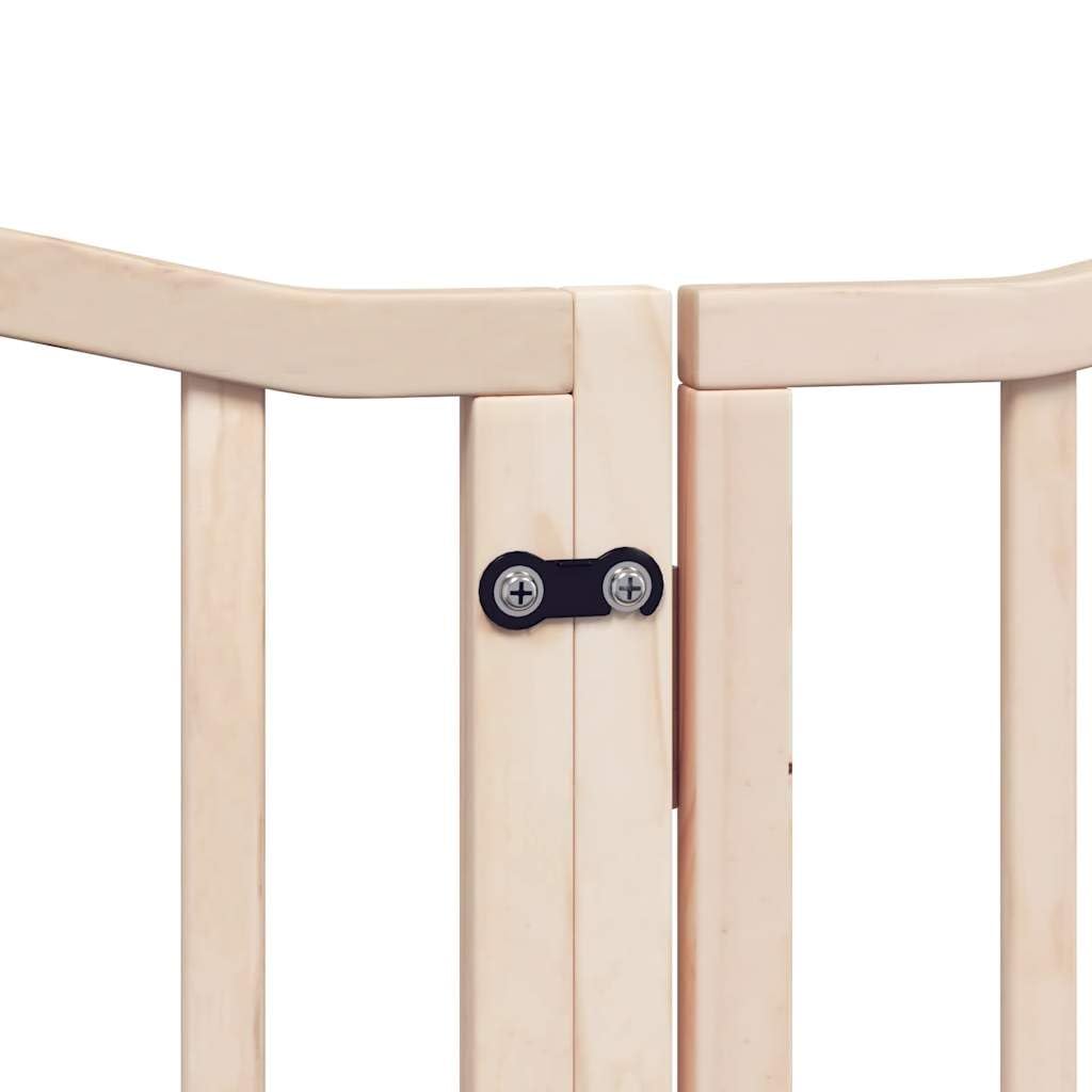Homgoday Barrera para Perros,Barrera de Seguridad para Perros Mascotas,Puerta Seguridad Perros Puerta para Perros Plegable 9 Paneles Madera de álamo 450 cm