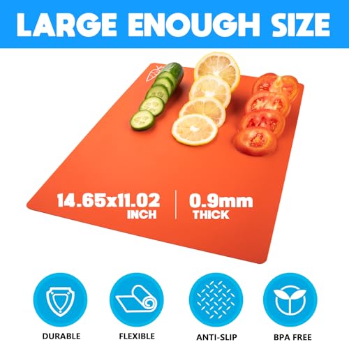 Goodluck 5 Pieces Flexible Cutting Boards, BPA Free Plastic 