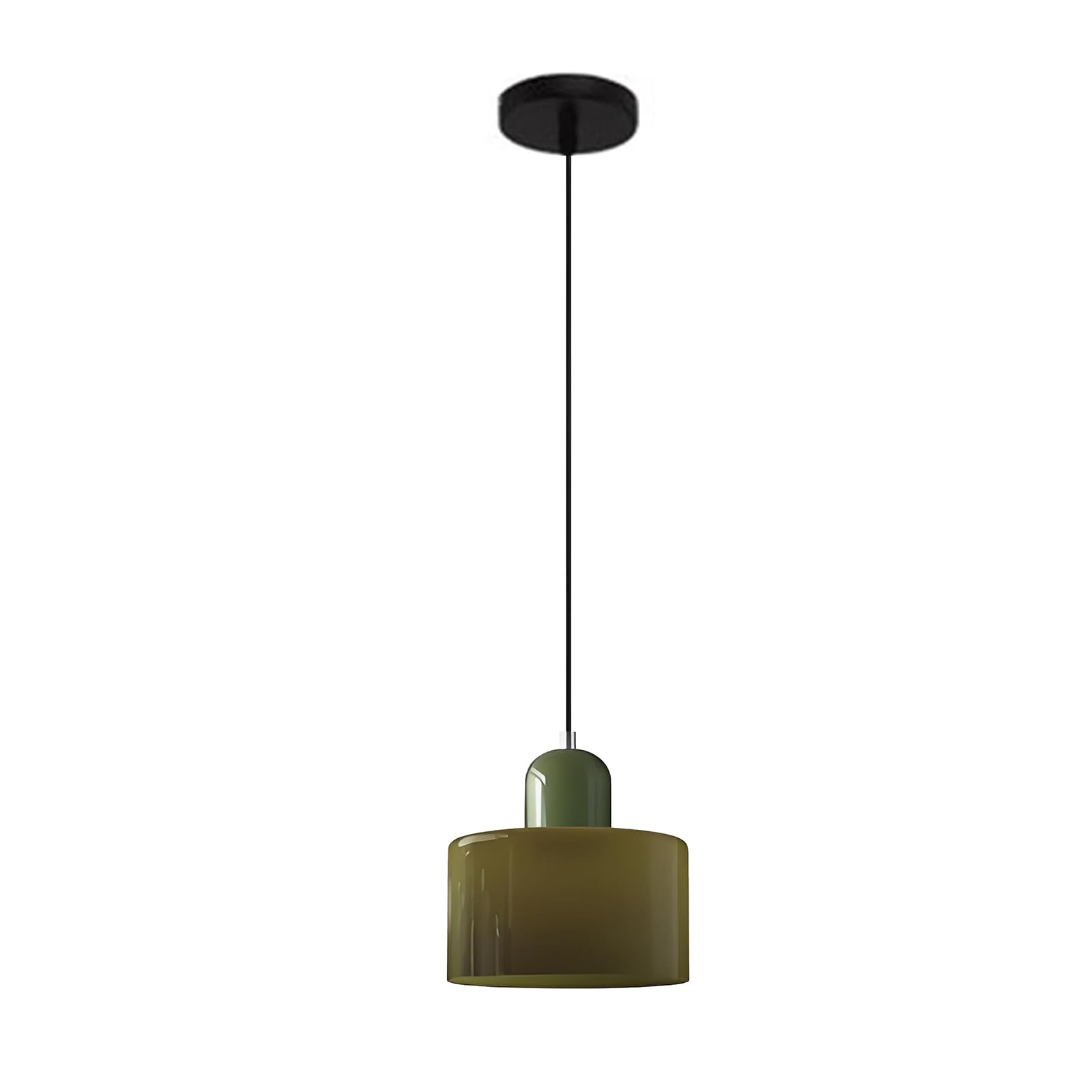 S-Cevada Brown Colorful Glass Pendant Light Fixtures Small Modern Adjustable Hanging Lamp For Bedroom Kitchen Island Living Room Hallway Dining Room (Brown)