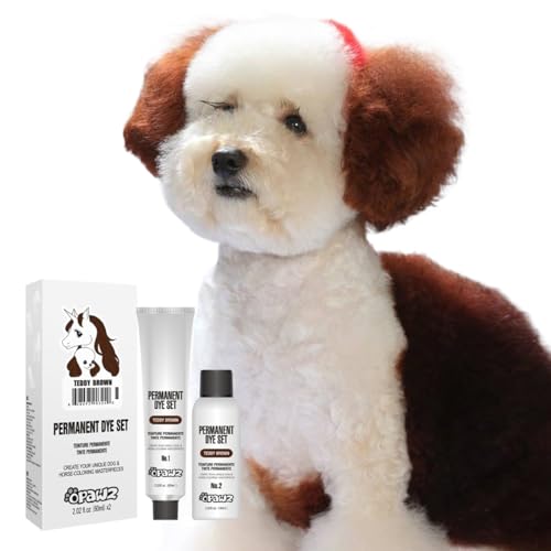 OPAWZ Permanent Dog Hair Dye, Pet Hair Dye Safely Used by Grooming Salons for a Decade, Pet Safe Dye Lasts Over 20 Washes, Bright Color for Dogs and Horses (Teddy Brown)