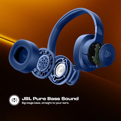 Image of JBL Tune 770NC Wireless Over Ear ANC Headphones with Mic, Upto 70 Hrs Battery, Speed Charge : 5 min Charge Gives up to 3H of Playback, Customized EQ, Google Fast Pair, Dual Pairing, BT 5.3 (Blue)