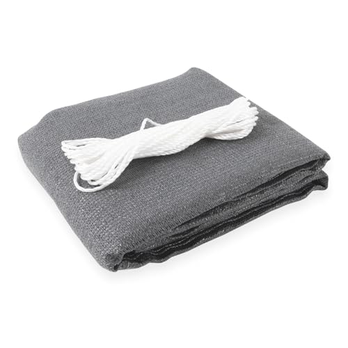 casa pura Brise Vue Balcon - Pare Vue Balcon | Brise Vue Occultant | Cache Balcon Résistant Aux Intempéries | avec Oeillets et Cordons | Gris - 90x500 cm