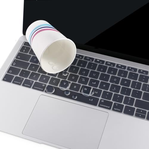 MOSISO Cubierta del Teclado Compatible con MacBook Air 13 Pulgadas Retina A1932 versión 2019 2018, Piel de Silicona Protectora Impermeable a Prueba de Polvo (EU Layout),Claro
