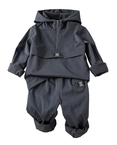 Boys Active Tracksuit Set,Half Zip Pullover Hoodie Sweatshirt and Pants,2 Piece Outfits Tracksuit for 4-8 Y