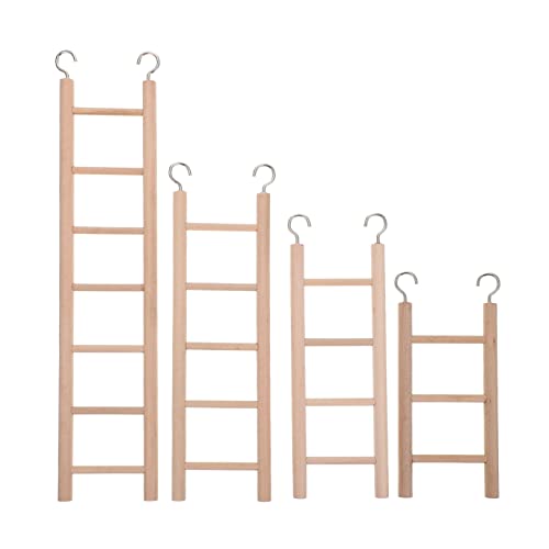 Hemoton Parrot Accessories Bird Climbing Ladder Wood Parrot Toy Bird Cage Toys
