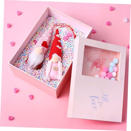 Gnome Saint Valentin ensemble de 8 suspensions en peluche avec cordon de fixation - 8