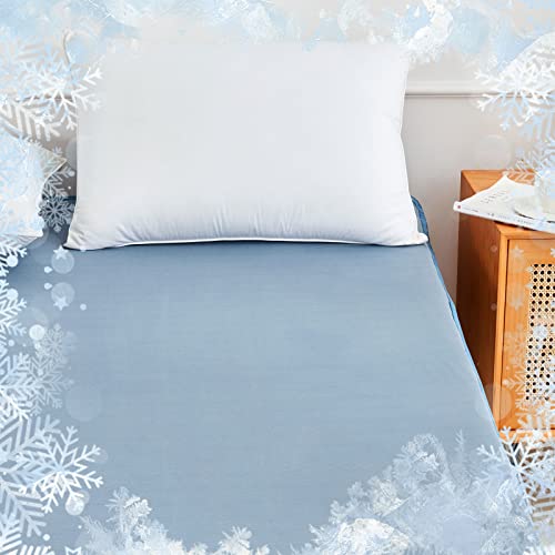 Ailemei Cooling Mattress Pad,Twin Size Mattress Topper For Hot Sleepers,Deep Pockets Cooling Fitted Sheets For Bed,Summer Super Soft Mattress Protector With Bed Cooling System,39"X 75", Blue #TOP18