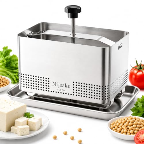 Tofu Press Stainless Steel Tofu Press & Paneer Maker - Cheese Press for Homemade Tofu, Paneer, Vegan...