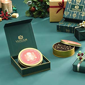 VAHDAM, Christmas Tea Set- Single Tin Caddy Gift Set | Holiday Tea |100% Natural Ingredients | New Year Gifts for Tea Lovers | Chai Tea Sampler Gift Box | Christmas Tea