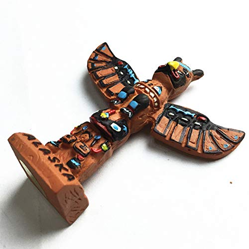 Imán decorativo 3D Totem Alaska para refrigerador miniatura 2