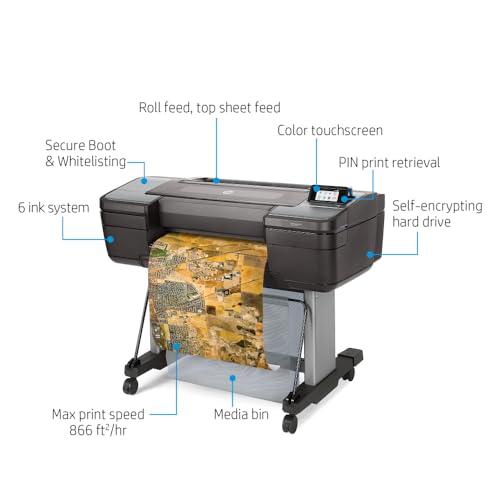 hp designjet z6 large format postscript graphics printer - 2434 with advanced security features t8w15a