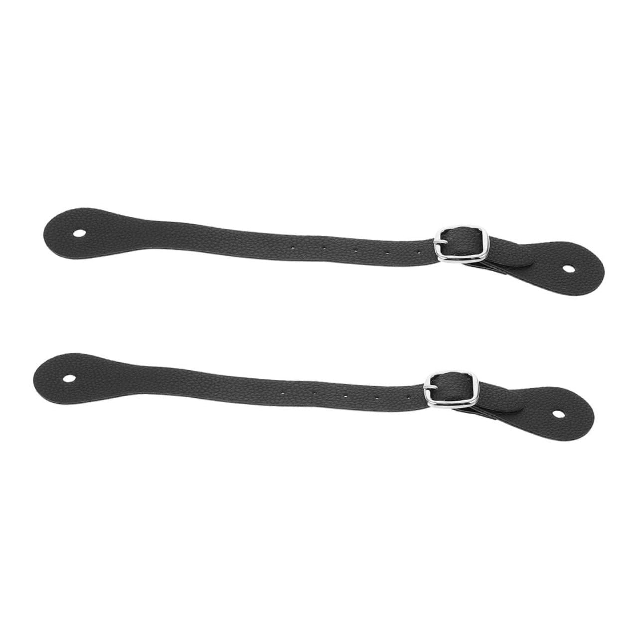 DECOMELODY 2pcs Riding Leash Western Spur Straps Cowboy Boot Straps Spur Straps for Cowboy Spurs Straps Spur Straps Western Boot Straps for Cowboy Boots Horseshoe Straps Leather Black