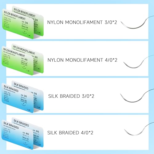 Image of Suture Practice Kit for Medical Students - Suturing Kit with Suture Training Pad, Threads and Tools, Stitches Practice Kit for Med Dental Vet Students, Educational Use Only