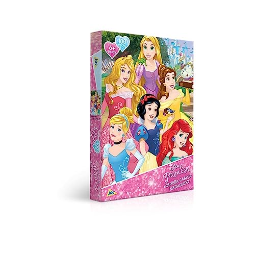 Toyster - Quebra-cabeça: Princesa - 100 peças metalizado - Disney - JAK