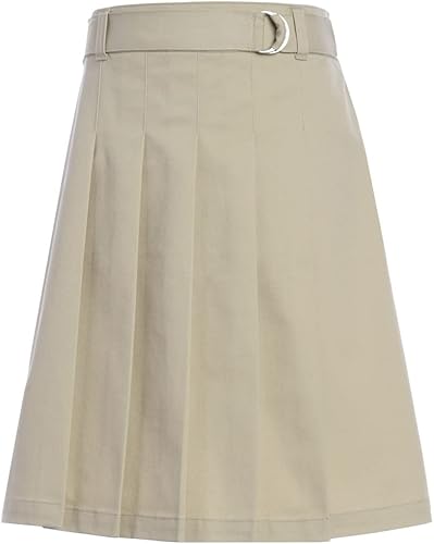 Tommy Hilfiger Falda plisada con cinturón para niñas, uniforme escolar para niñas pequeñas y grandes, longitud hasta la rodilla, ajuste femenino