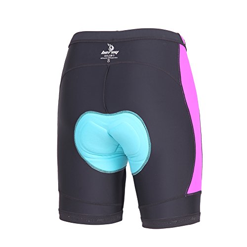 Beroy Womens Bike Shorts With 3D Gel Padded,Cycling Women's Shorts With Mesh(L Purple) #TOP5