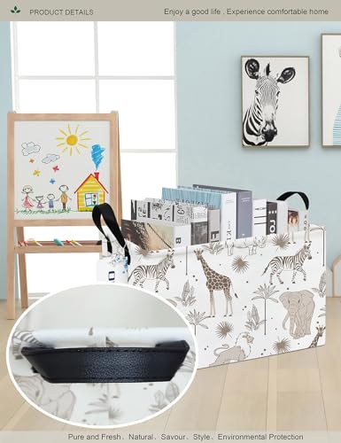 Image of Rectangular Folding Laundry Basket,waterproof Canvas Basket,gift basket,Suitable for children's room,Office,Clothes,Toys Storage(Animals)