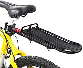 Retractable Bike Cargo Rear Rack Adjustable Alloy Bicycle Carrier 22lbs Capacity Mountain Bike Mount Cycle Rear Seat Post Rack Aluminum Alloy Bicycle Luggage Carrier Rear Rack with Seatpost Attachment
